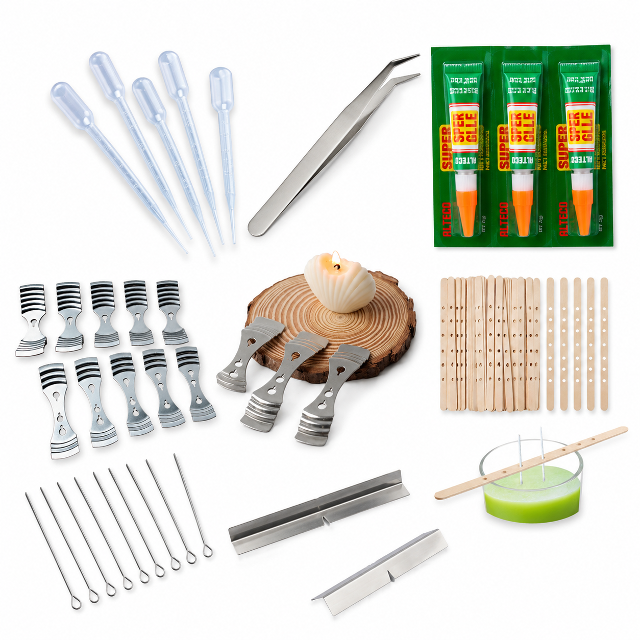 Dụng cụ giữ bấc, giá đỡ bấc làm nến nhiều loại