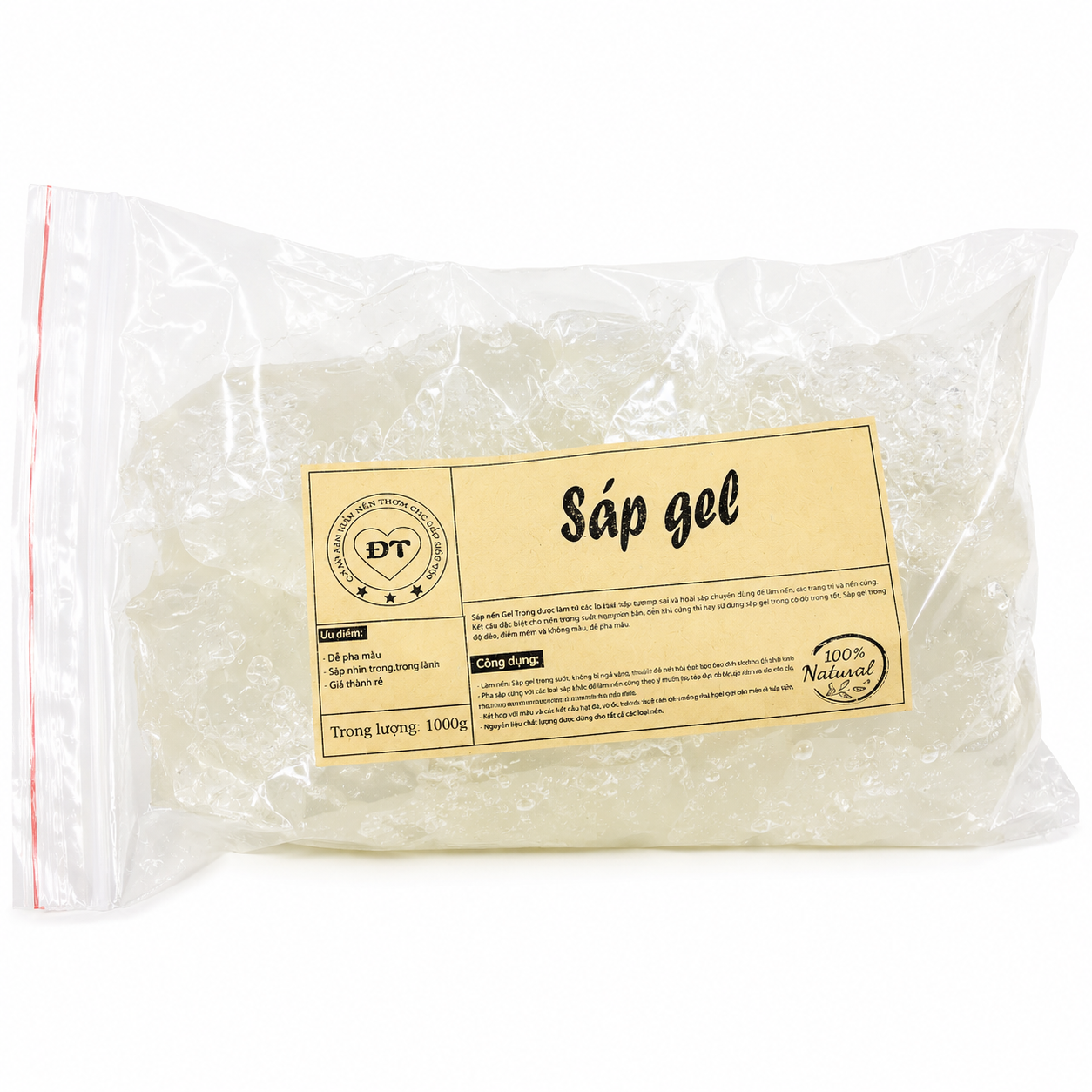500g Sáp gel làm nến, sáp thạch, sáp rau câu