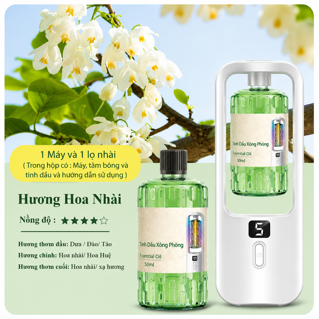 Máy xông tinh dầu  – khuếch tán tinh dầu decor phòng ngủ sang trọng
