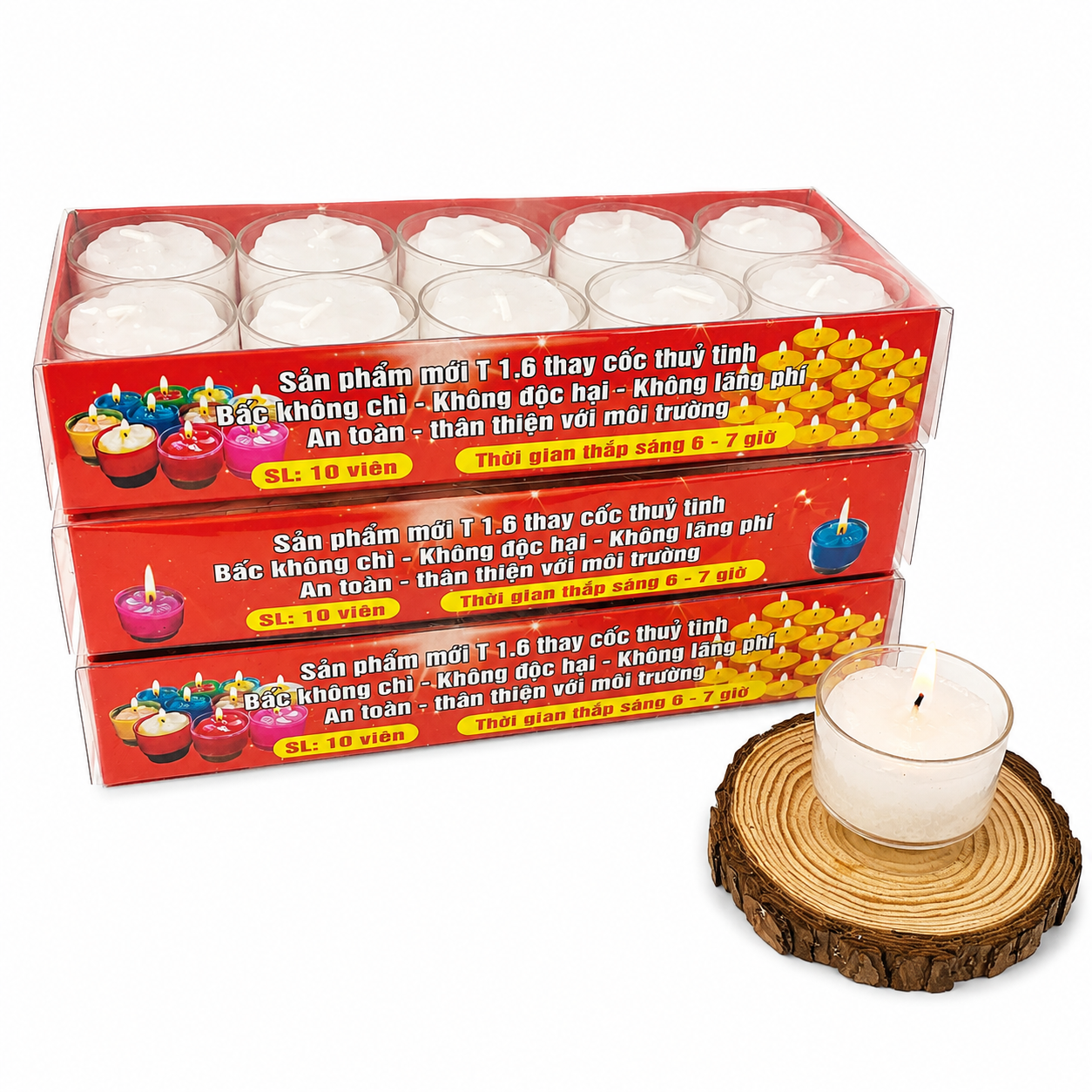 1 hộp nến 10 viên T16 cháy 7h