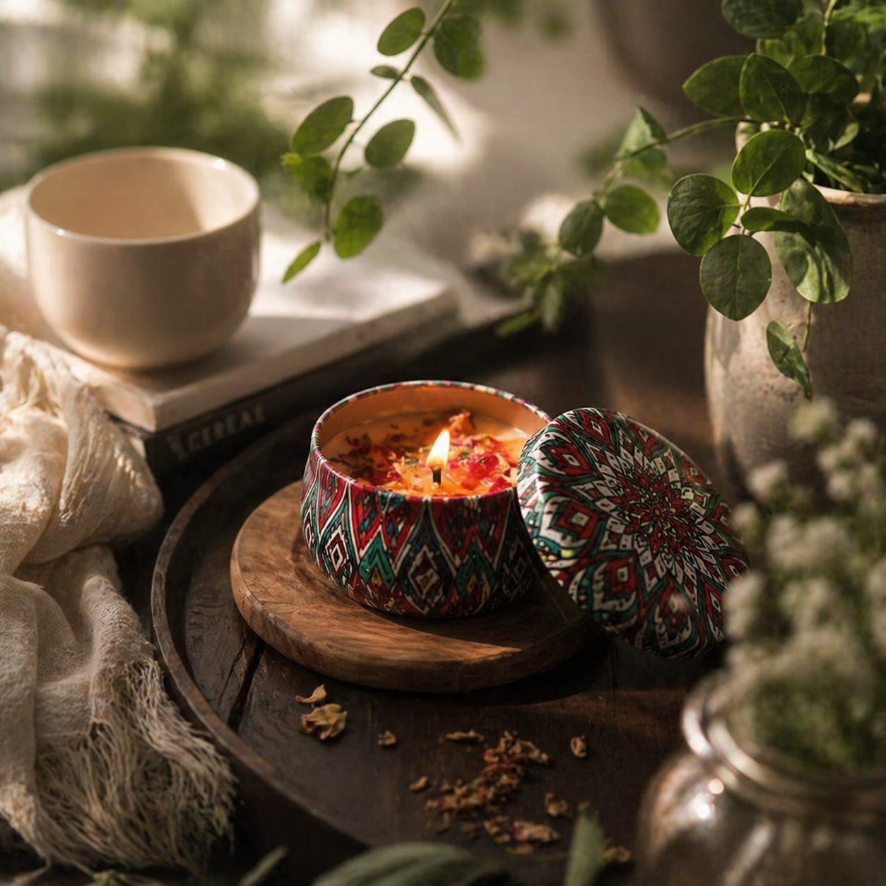 Hũ nến thơm hoa khô nhiều mùi