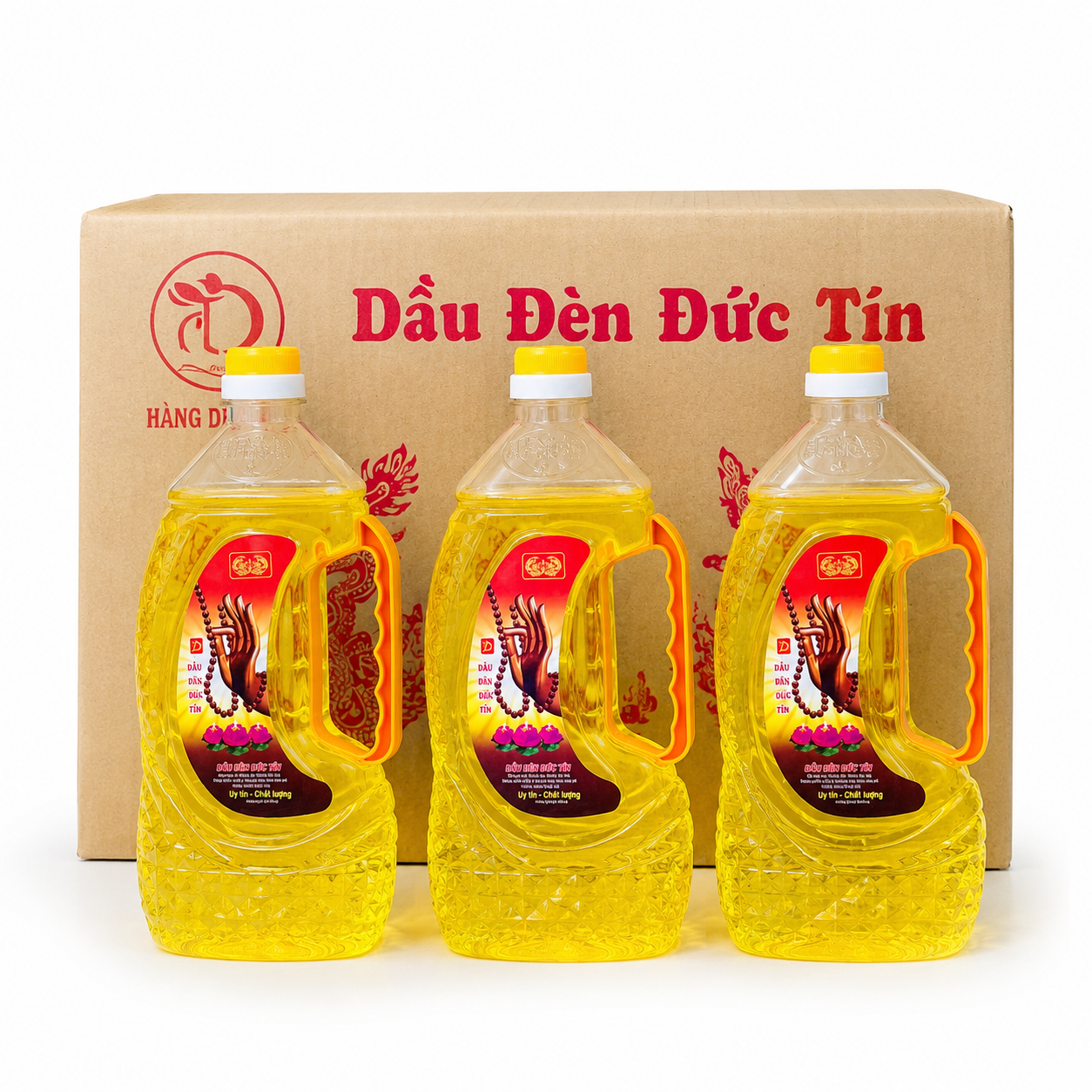 Dầu đèn cát tường lưu ly chai 1kg và 0,5kg Đức Tín