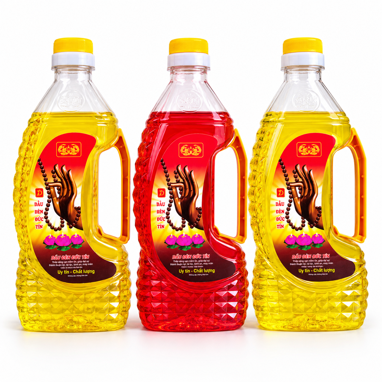 Dầu đèn cát tường lưu ly chai 1kg và 0,5kg Đức Tín