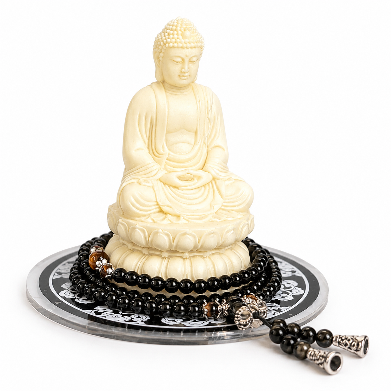Tượng Phật Ngồi Đài Sen Mini Để Ô Tô, Bàn Làm Việc, Tượng Phật A Di Đà, Quan Âm Bồ Tát Toạ Thiền