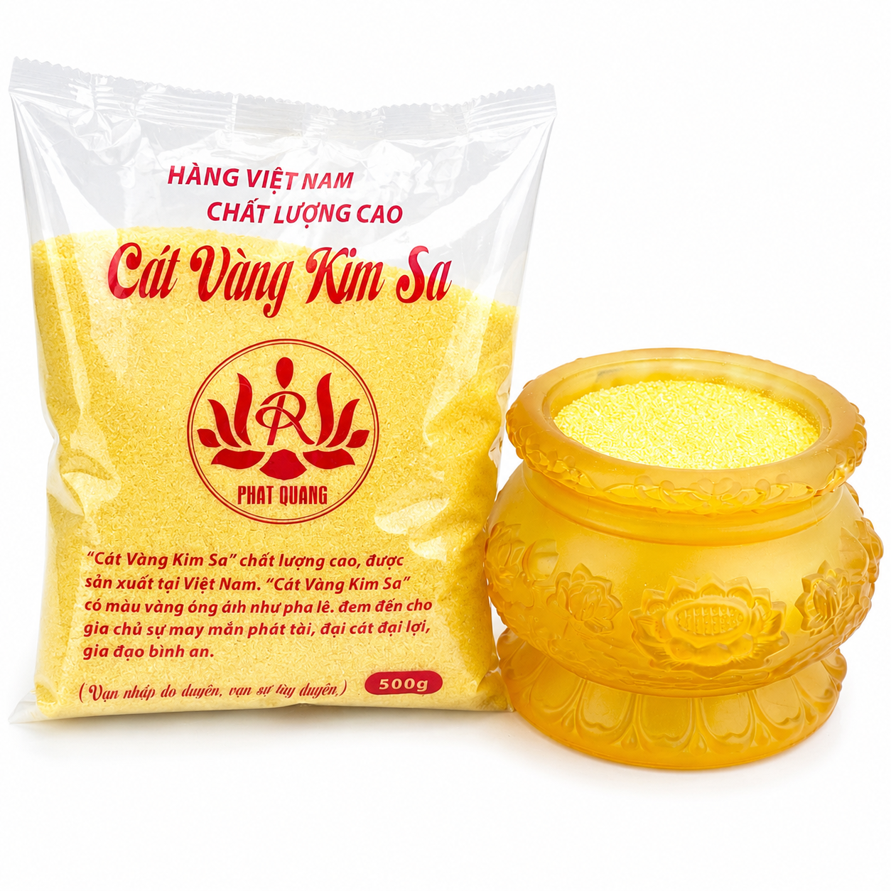 Cát vàng kim sa hàng đẹp cao cấp  đặt lư hương lư nhang thờ cúng
