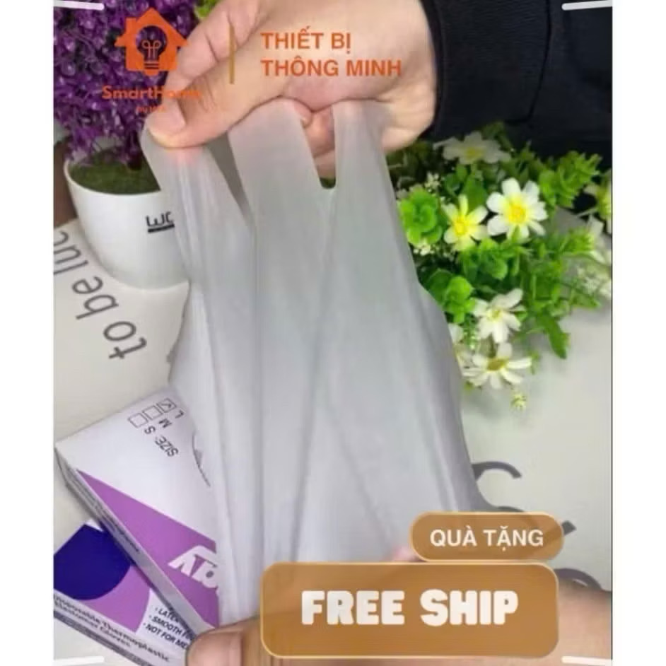 Găng tay nilon hộp 100 chiếc siêu dài dùng 1 lần cao cấp đồ handmade