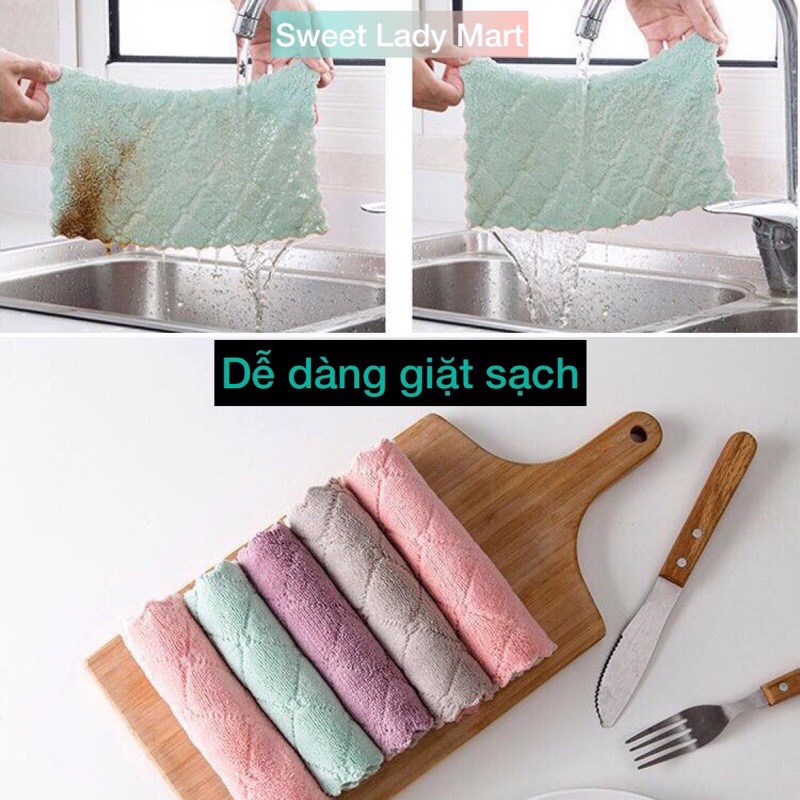 Khăn lau đa năng,  bàn thờ dày dặn tiện lợi, có thể dùng cho nhà ếp, chén bát siêu thấm 13x21cm
