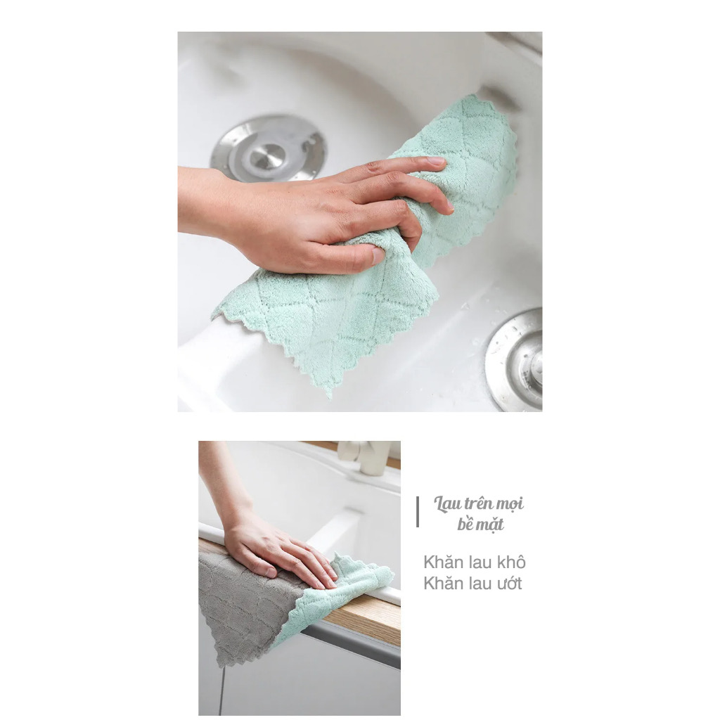 Khăn lau đa năng,  bàn thờ dày dặn tiện lợi, có thể dùng cho nhà ếp, chén bát siêu thấm 13x21cm