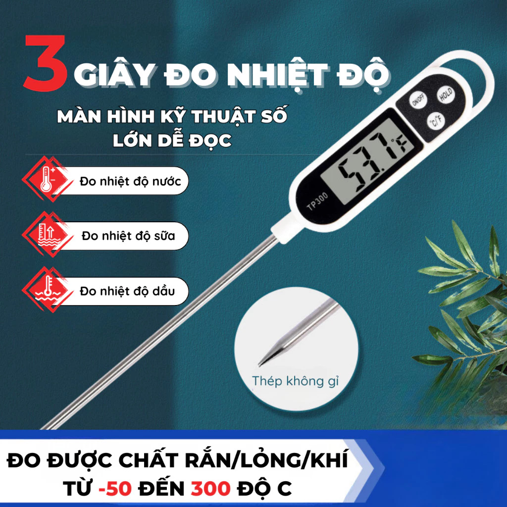 Nhiệt kế điện tử đo dầu nến,thực phẩm,nấu ăn, nước, sữa, nến an toàn cho người sử dụng