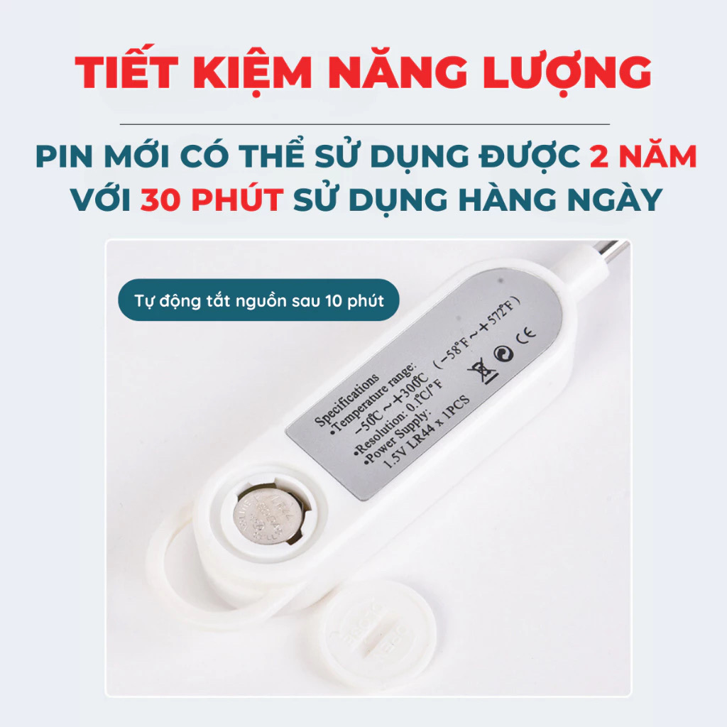 Nhiệt kế điện tử đo dầu nến,thực phẩm,nấu ăn, nước, sữa, nến an toàn cho người sử dụng