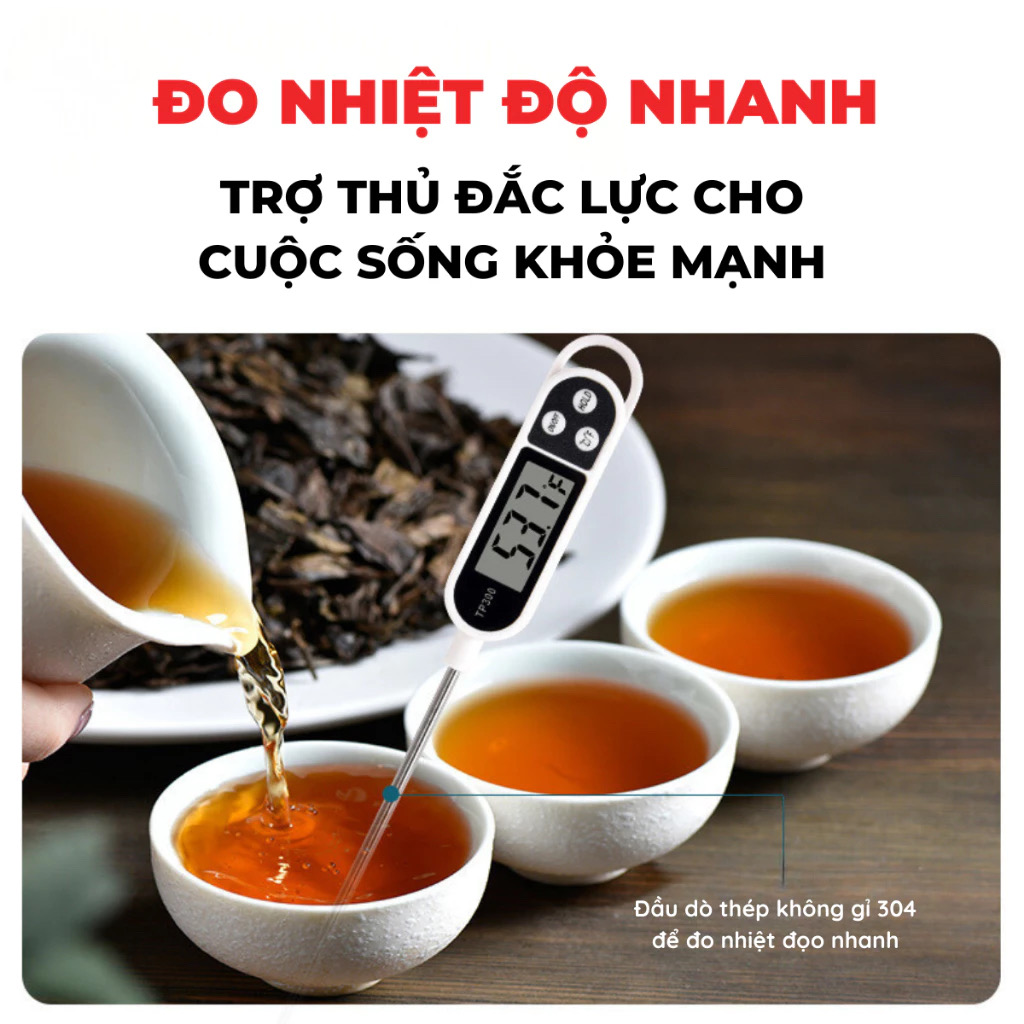 Nhiệt kế điện tử đo dầu nến,thực phẩm,nấu ăn, nước, sữa, nến an toàn cho người sử dụng