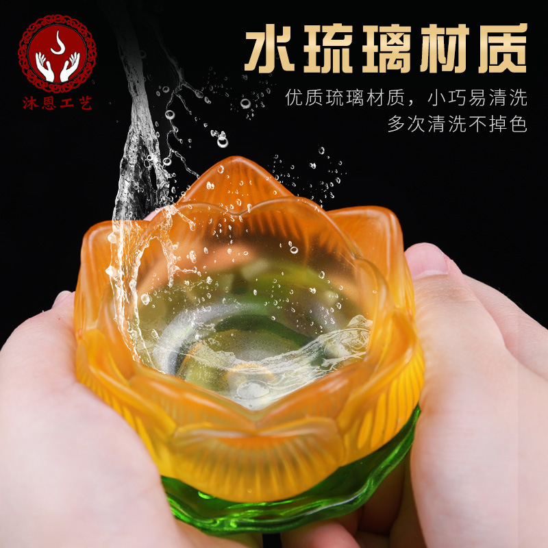 Đế hoa sen pha lê loại có lá cao cấp Đức tín kèm theo lá