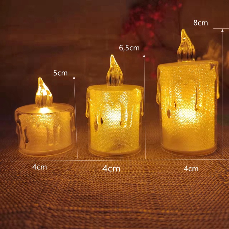 Nến điện tử vỏ nhựa dùng trang trí tiệc, thắp sáng lung linh