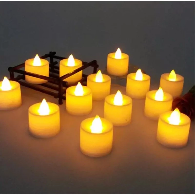 Nến điện tử vỏ nhựa dùng trang trí tiệc, thắp sáng lung linh