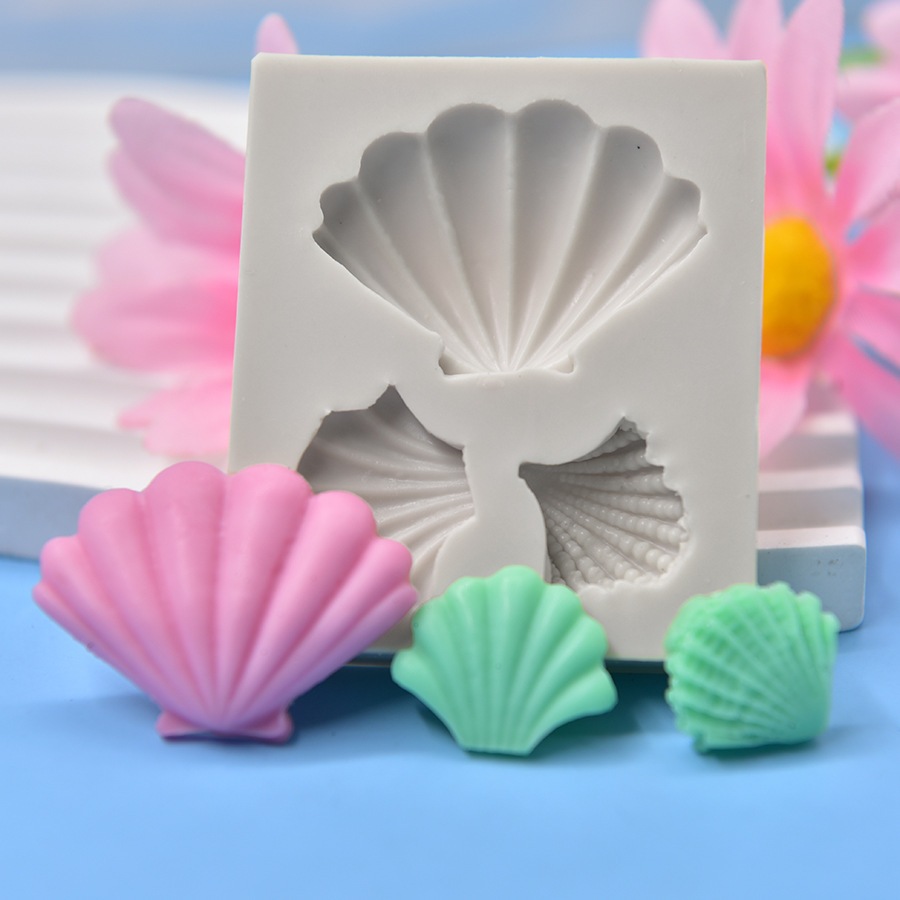 Khuôn làm nến sillicon hình lá rừng, trái tim, con gấu, chữ love, vỏ sò, phô mai