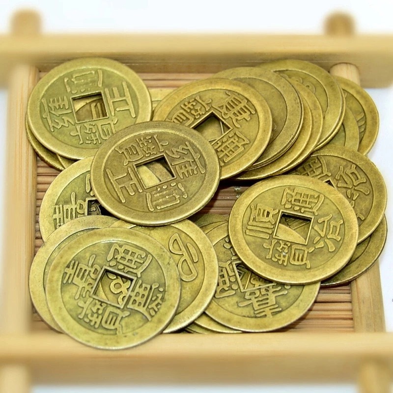 Đồng tiền xu cổ ngũ đế phong thuỷ chiêu tài may mắn tài lộc