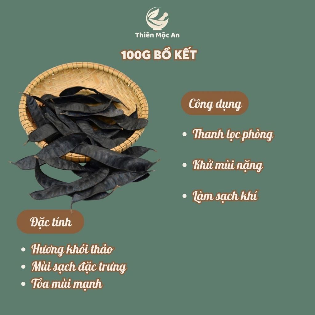 100g Bồ Kết thảo mộc xông phòng cao cấp thanh lọc không khí ẩm mốc an toàn cho người sử dụng