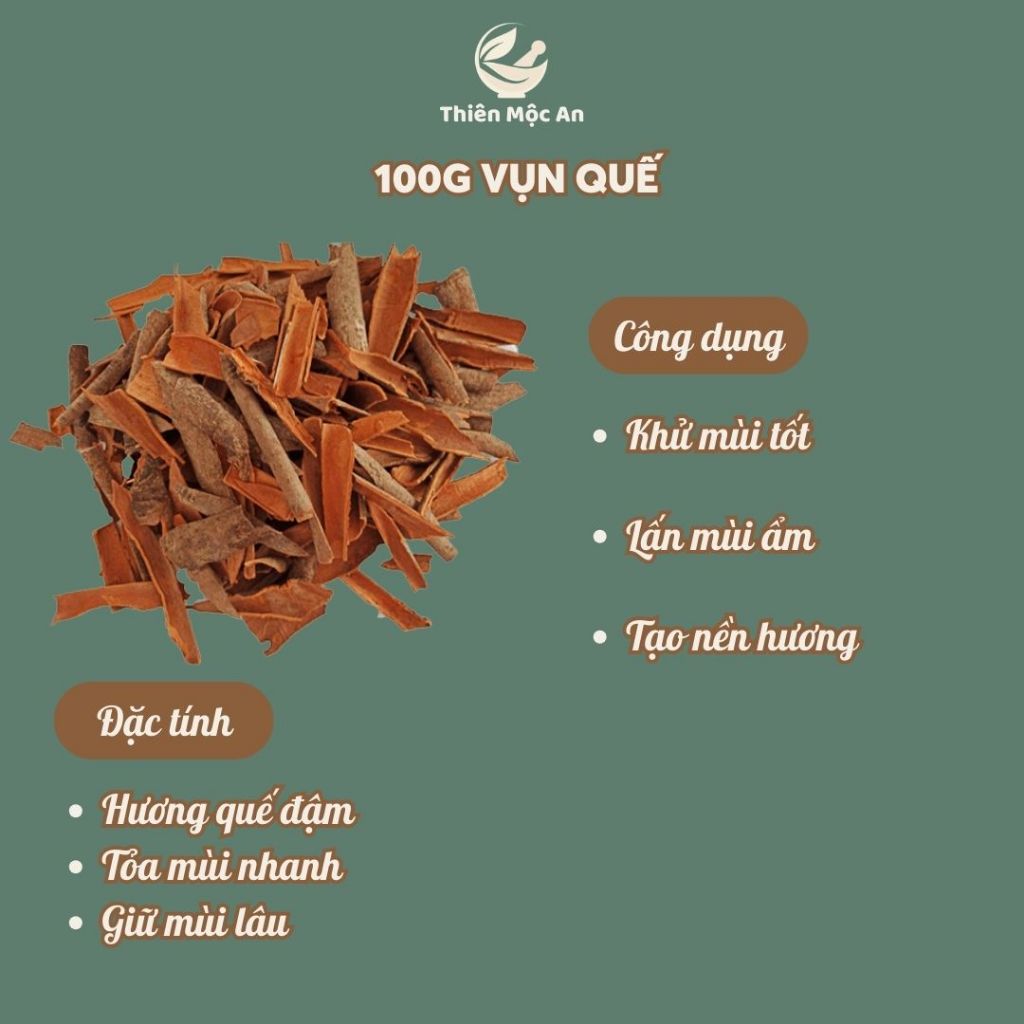 100g Vỏ Quế Vụn thảo mộc xông phòng cao cấp thanh lọc không khí ẩm mốc an toàn cho người sử dụng