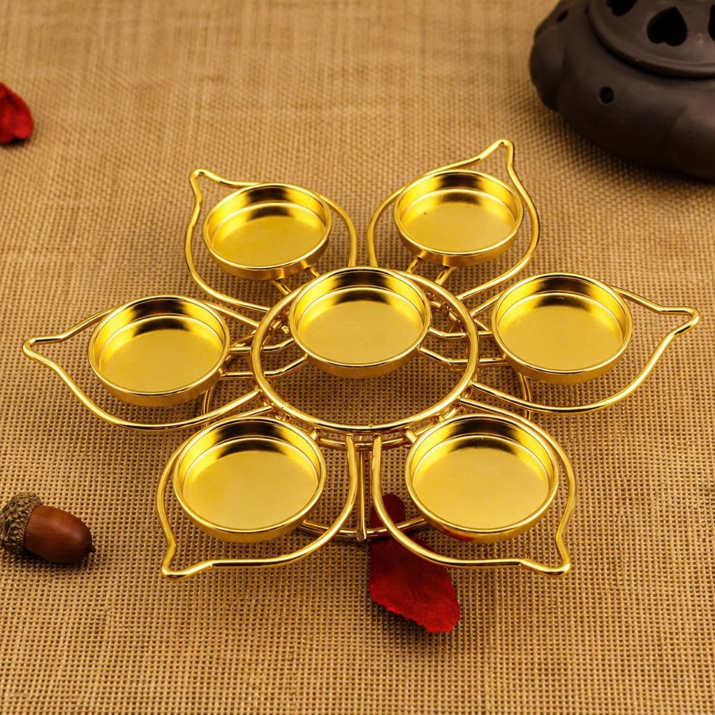 Đế sắt thắp nến chống cháy an toàn mạ vàng cao cấp
