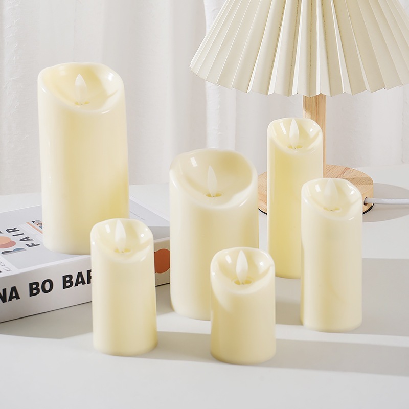 Nến điện tử hoạ tiết vát chéo thấy ngọn nến lung linh cao cấp Đức Tín