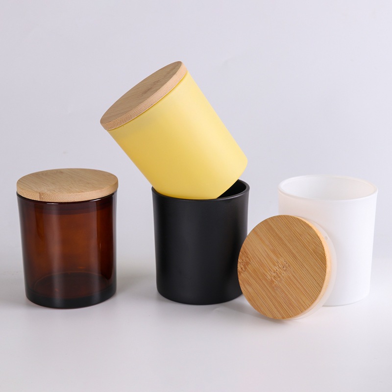 Cốc Thủy Tinh 300ml Nắp Gỗ Đựng Nến Handmade