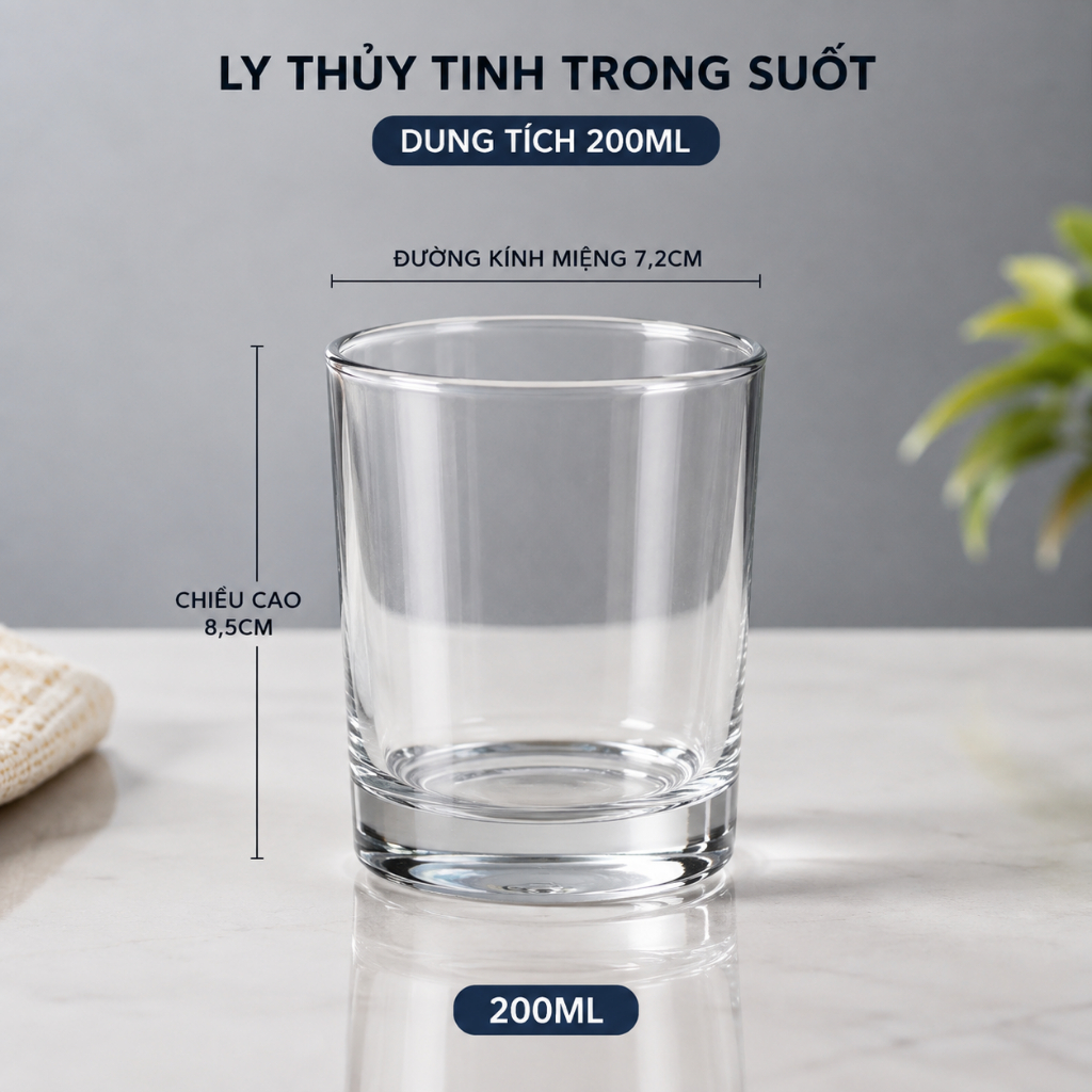 Cốc Thủy Tinh 300ml Nắp Gỗ Đựng Nến Handmade