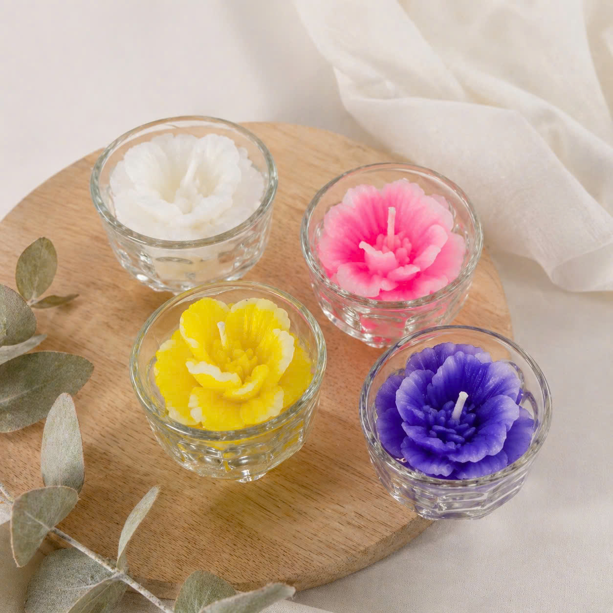 Nến cốc hoa T01 nhiều màu( 1 cốc)