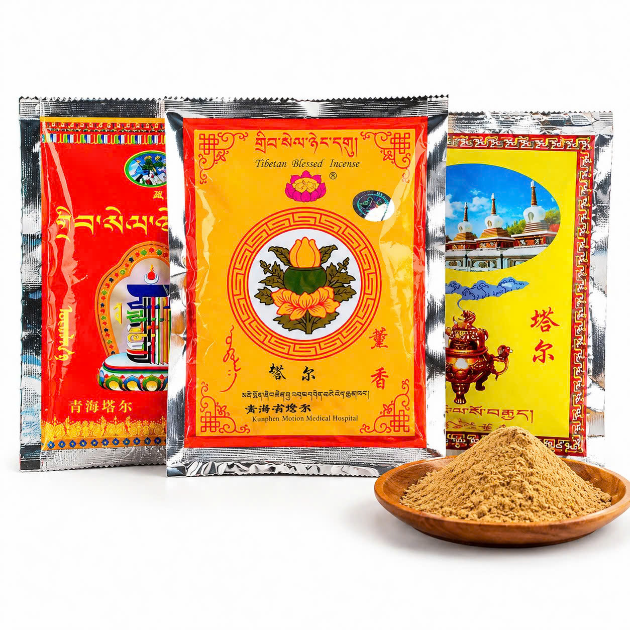 Bột xông chiêu tài, bột xông tẩy uế tây tạng hương thơm thảo mộc tự nhiên