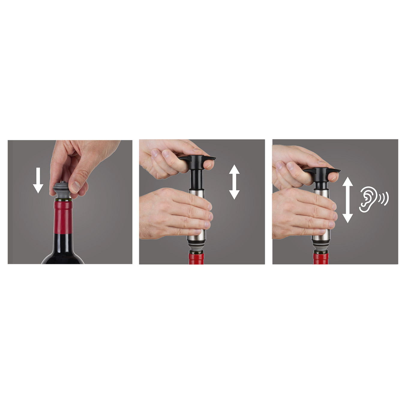 Vacu Vin - Bộ hút chân không bằng thép không gỉ