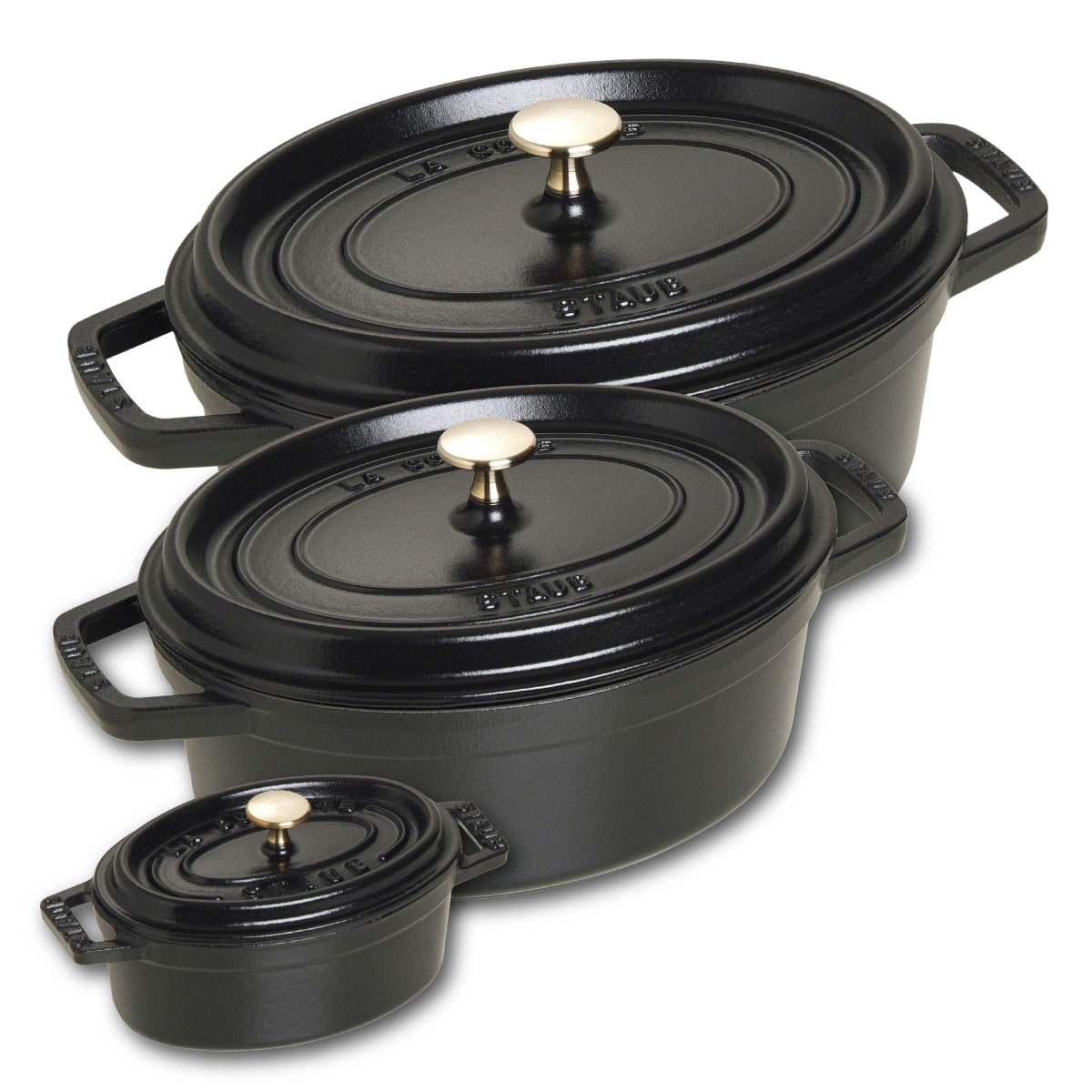 Nồi oval màu đen Staub
