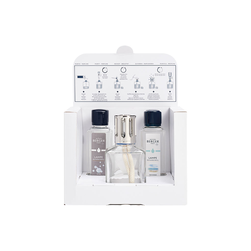 MAISON BERGER - Bộ đèn xông tinh dầu Essential Square - 2 món - 380ml