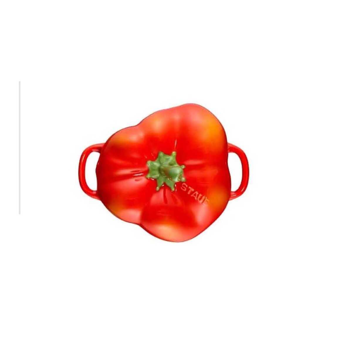 Staub - Tô có nắp hình ớt chuông màu cam - 12cm
