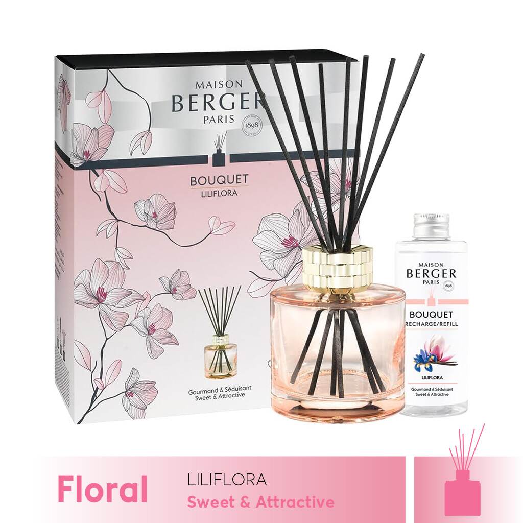 Maison Berger - Bộ lọ tinh dầu khuếch tán Bolero Magnolia - 180ml - 2 món