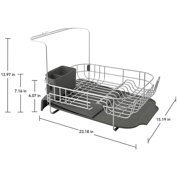 KitchenAid - Kệ chén đĩa bằng thép không gỉ Expandable màu xám