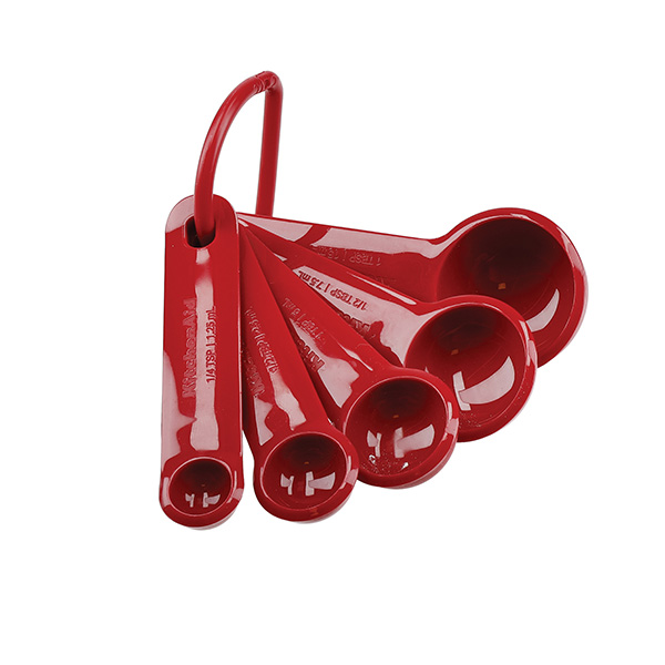 Bộ muỗng đong định lượng màu đỏ - 5 cái KitchenAid
