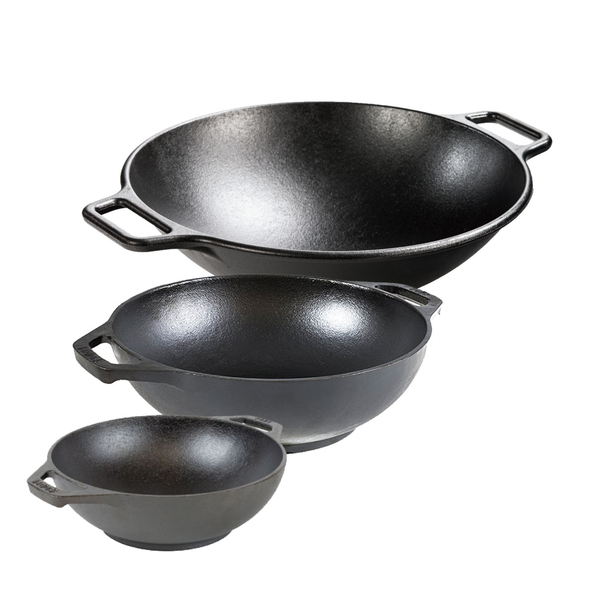 Chảo gang LODGE Wok có quai cầm chắc chắn tiện lợi
