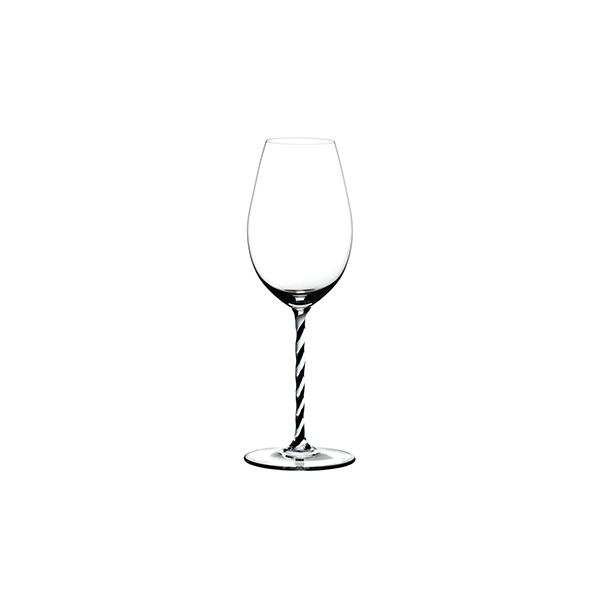 Fatto A Mano Champagne Wine Glass Black White Twisted 4900/28BWT