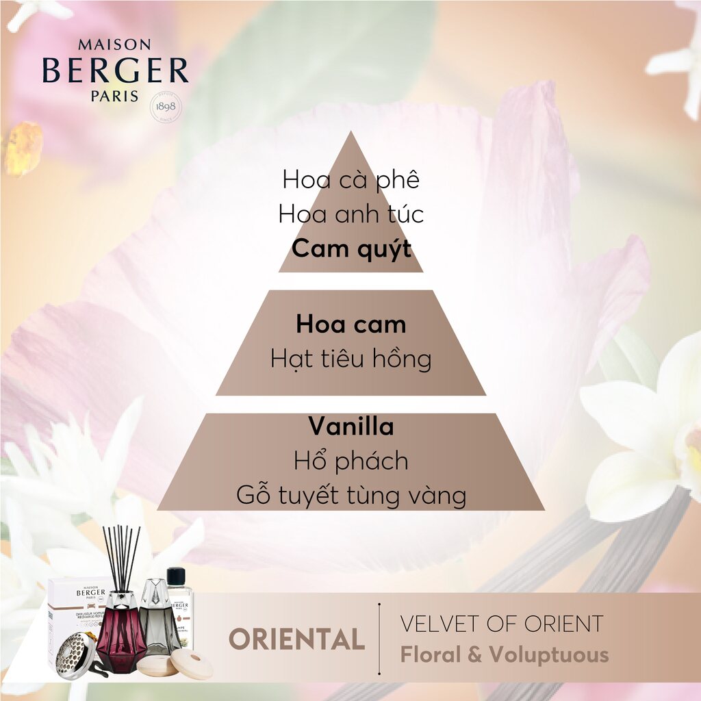 Maison Berger - Tinh dầu đèn xông hương Velvet of Orient - 500ml