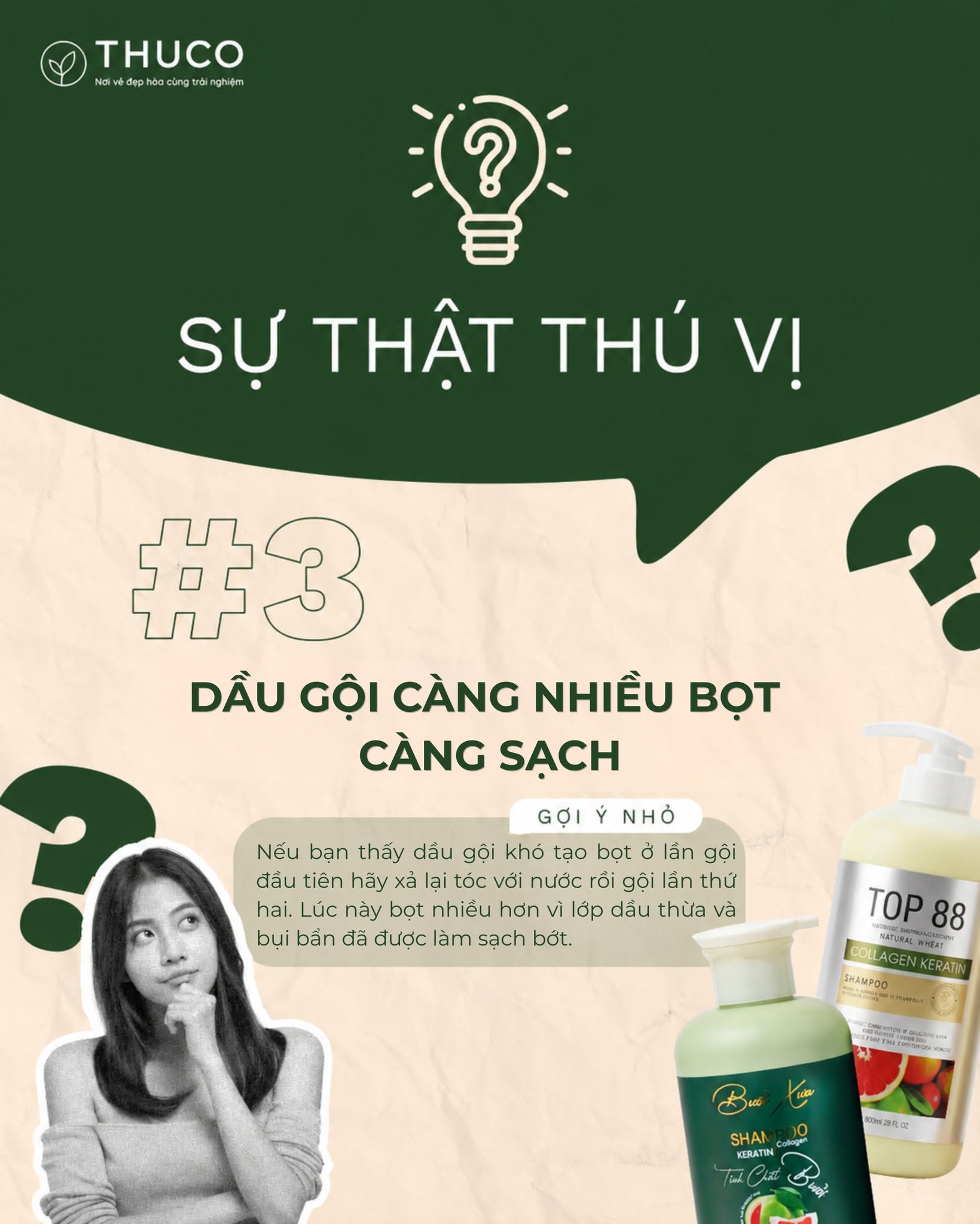 Dầu gội càng nhiều bọt càng sạch? Sự thật thú vị THUCO muốn bạn biết