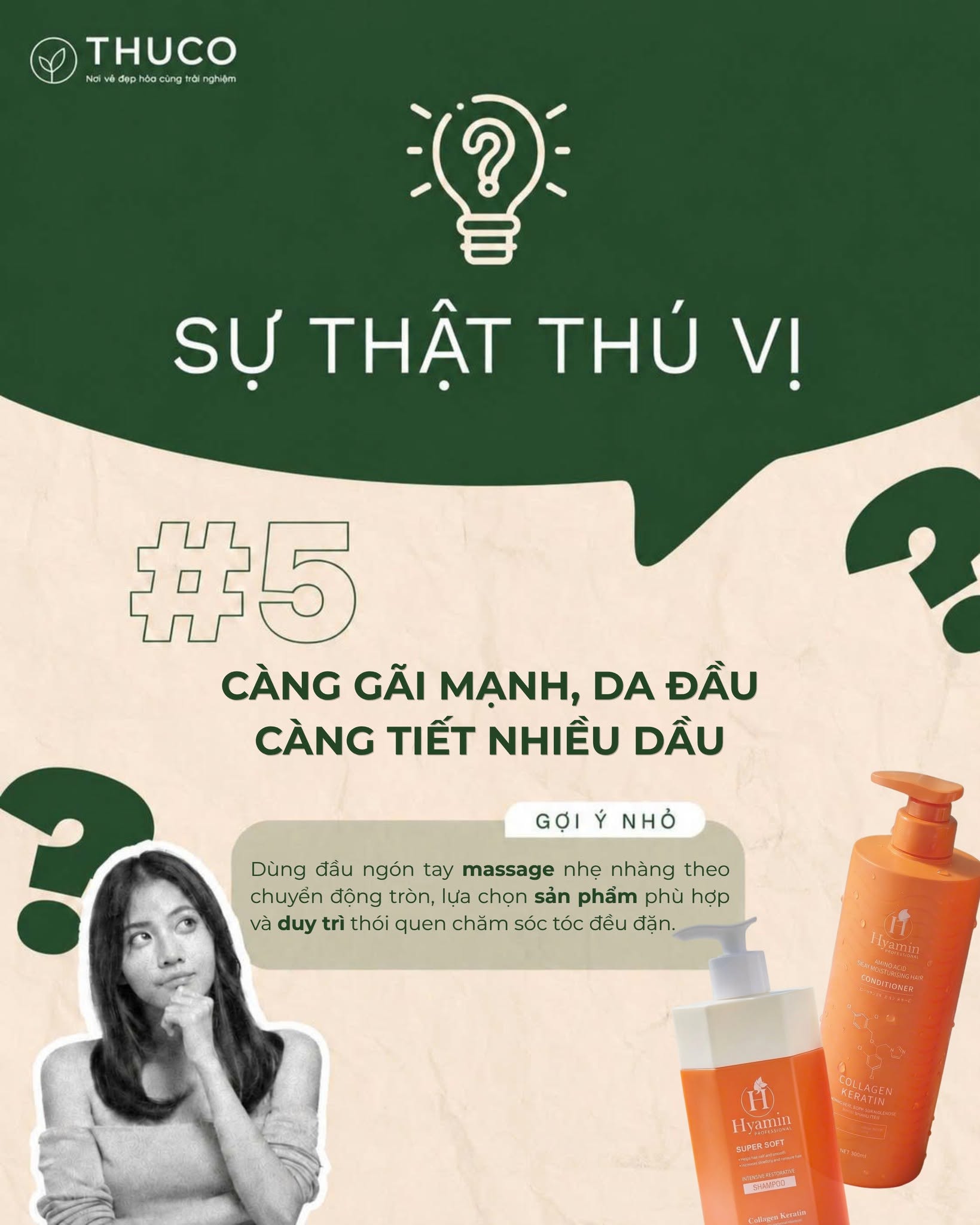 Sự Thật Thú Vị #5: Gãi mạnh da đầu không giúp tóc sạch hơn