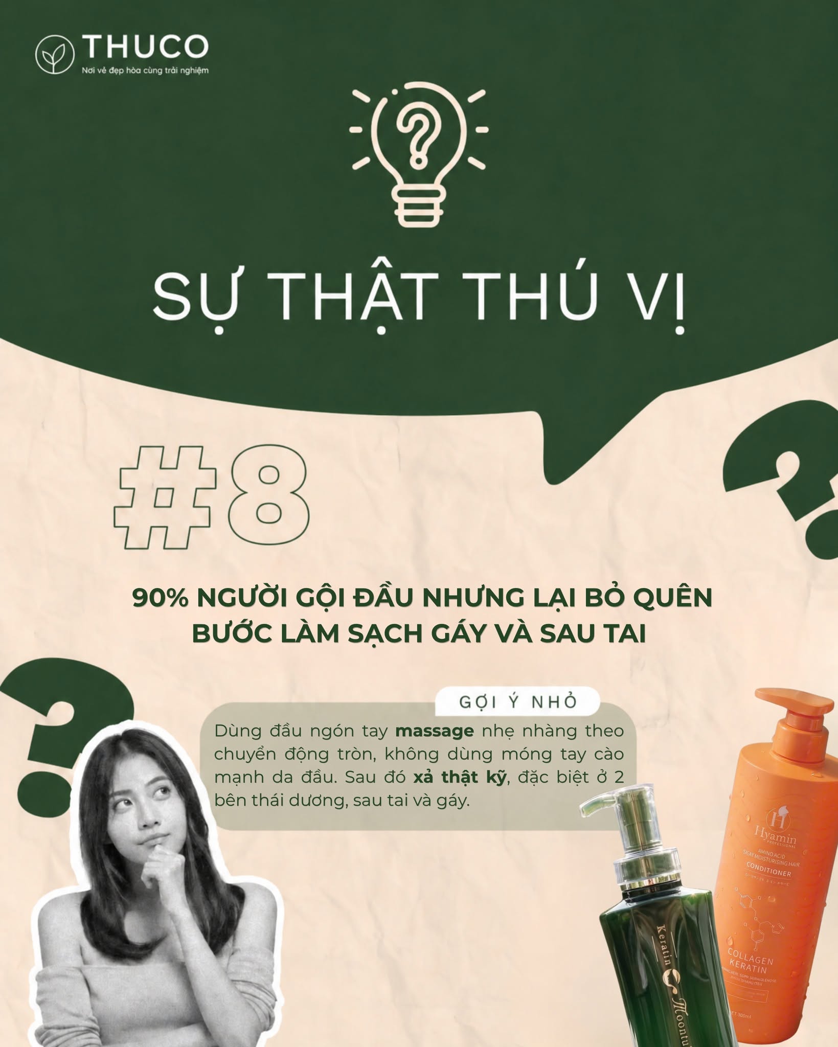 Sự Thật Thú Vị #8: Vì sao nhiều người bỏ quên vùng gáy và sau tai khi gội đầu?