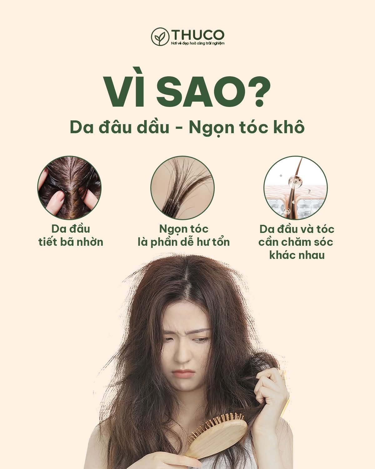 Vì Sao Da Đầu Dầu, Ngọn Tóc Khô? Bí Quyết Chăm Sóc Đúng Cách