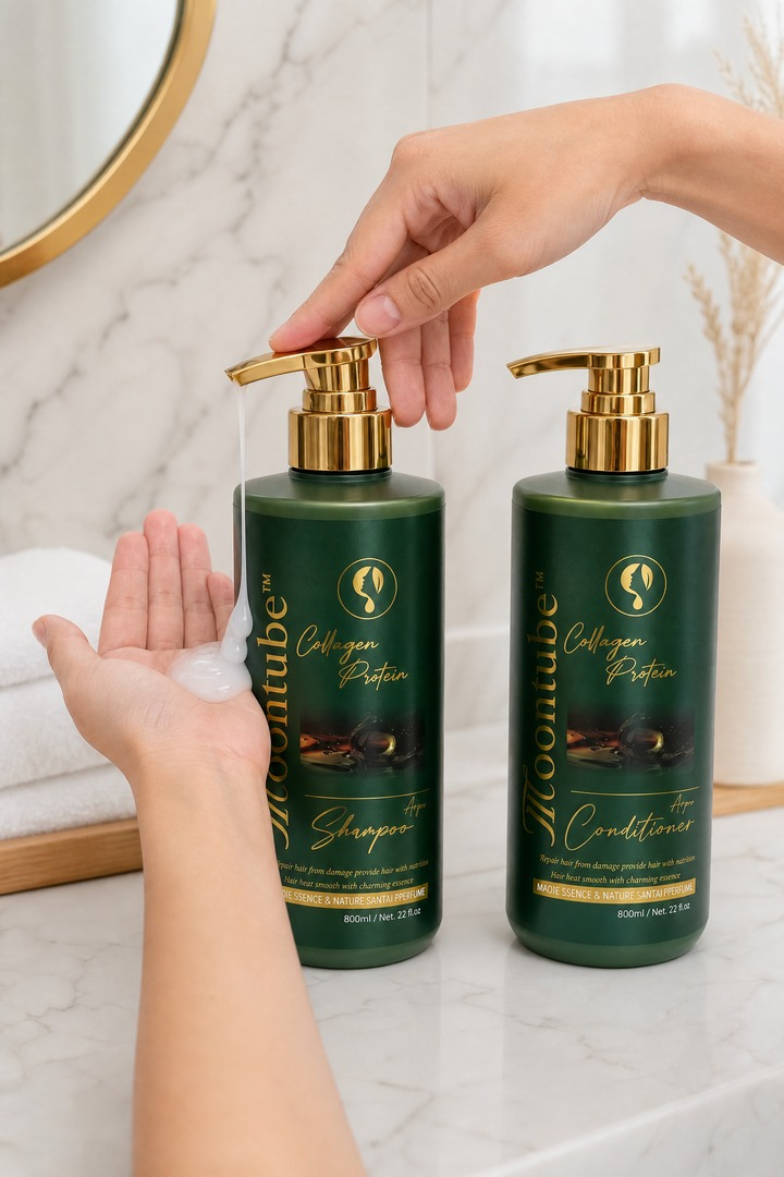 Cặp dầu gội xả Moontube Argan siêu mượt 800ml