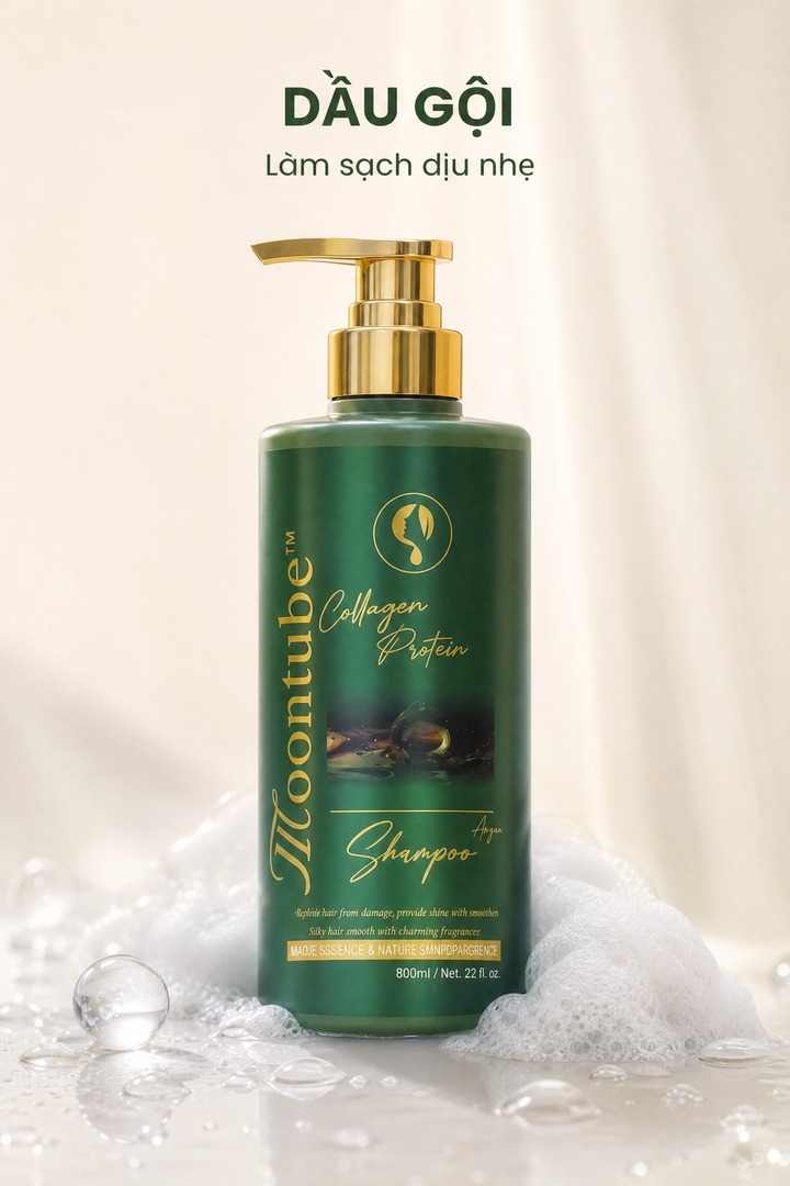 Cặp dầu gội xả Moontube Argan siêu mượt 800ml