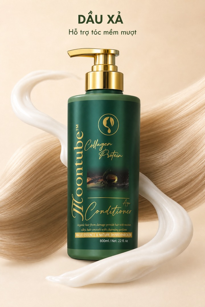 Cặp dầu gội xả Moontube Argan siêu mượt 800ml