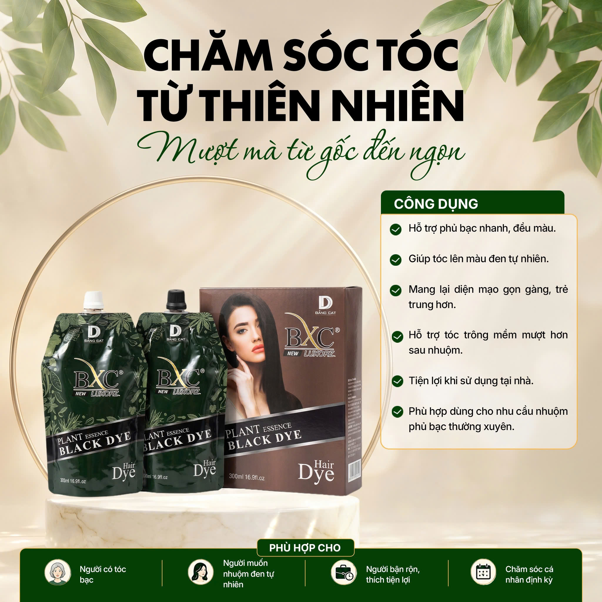 Nhuộm phủ bạc đen BXC LUXURY thảo dược