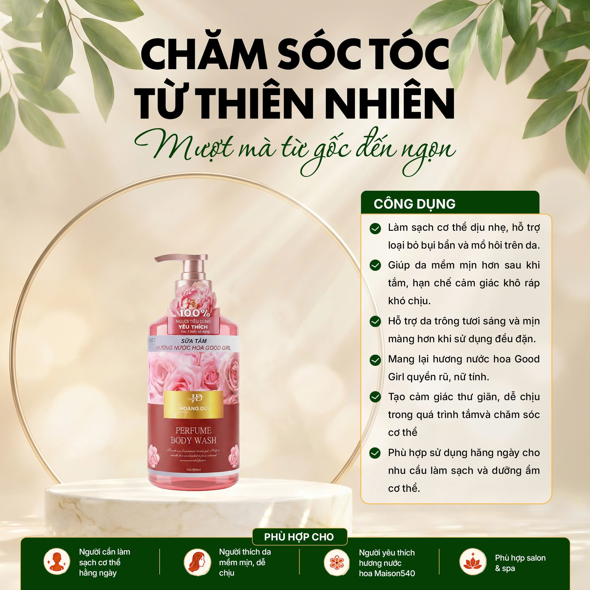 Sữa tắm hương nước hoa Hoàng Duy 800ml
