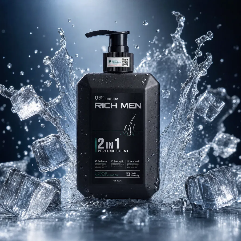 Sữa tắm gội nam Moontube 2in1 Rich Men sạch sâu hương nam tính 350ml