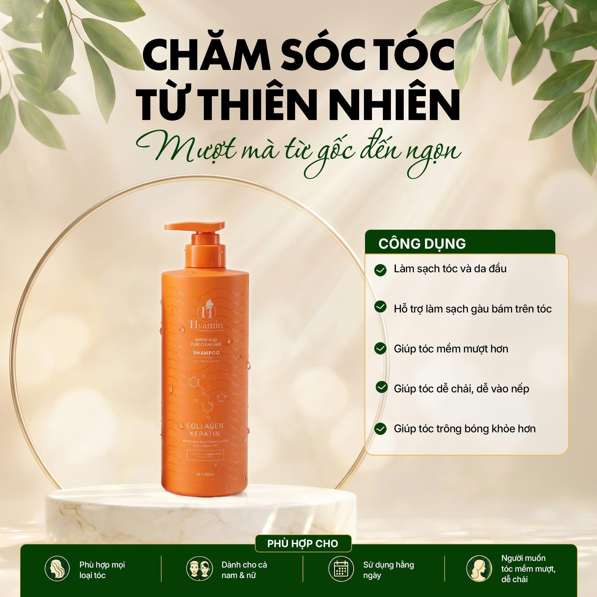 Dầu gội sạch gàu Hyamin 800ml