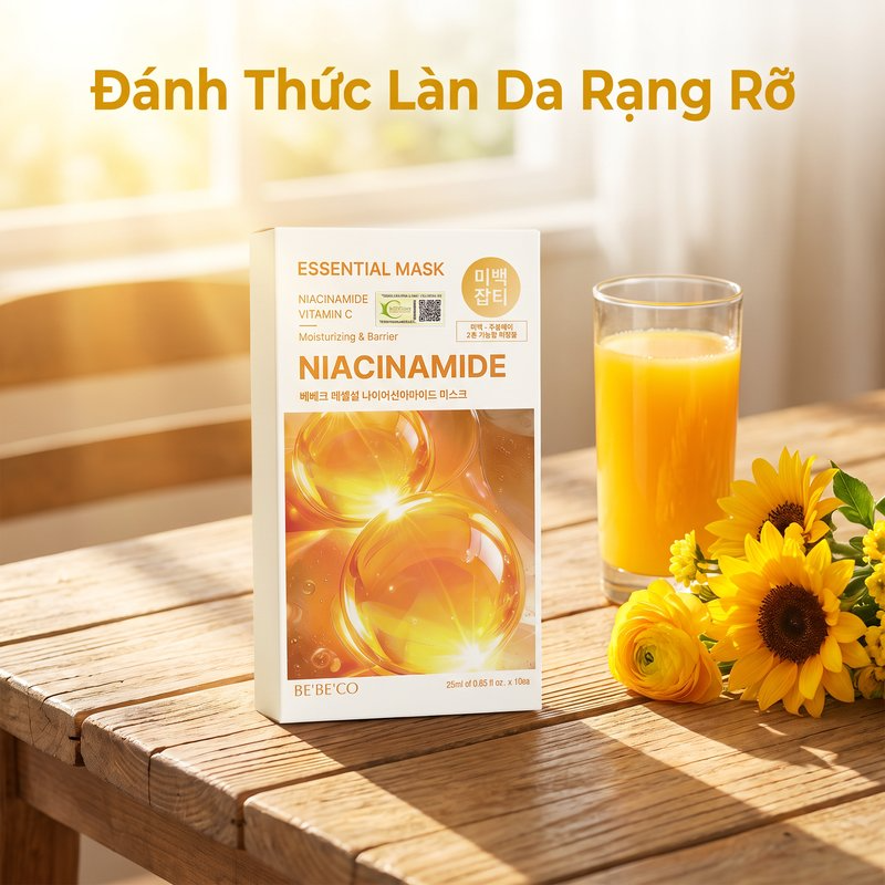 Mặt nạ BEBECO Niacinamide dưỡng sáng da cấp ẩm